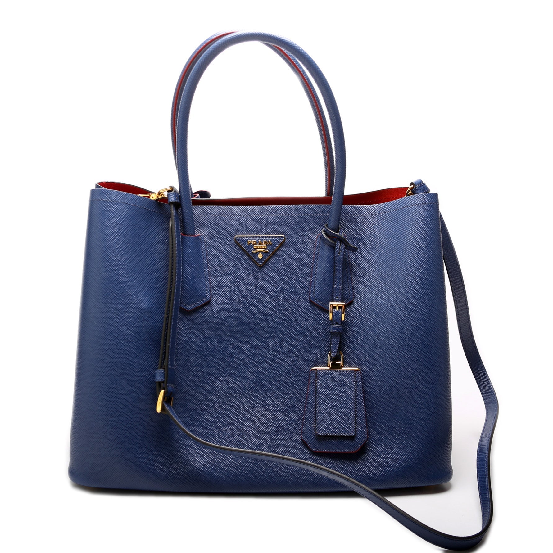 Saffiano Cuir Double Large Blue