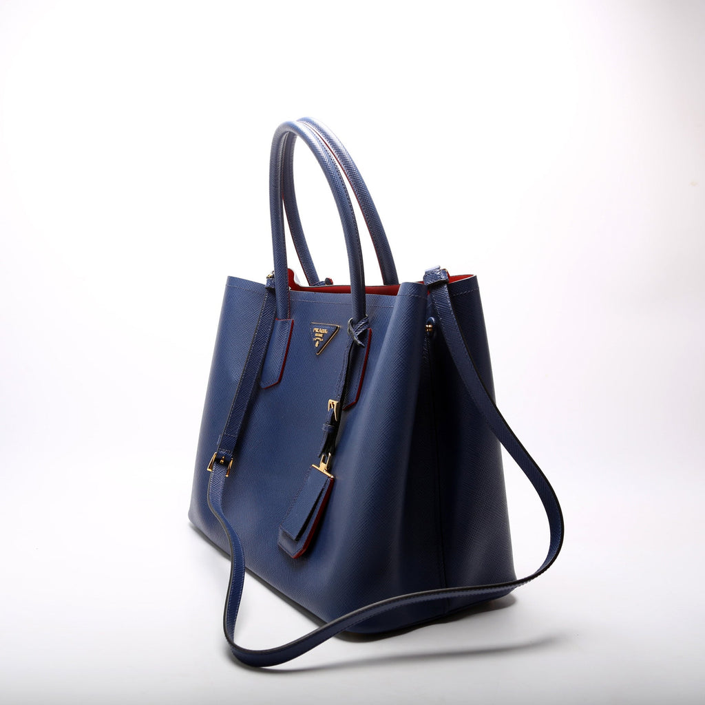 Saffiano Cuir Double Large Blue