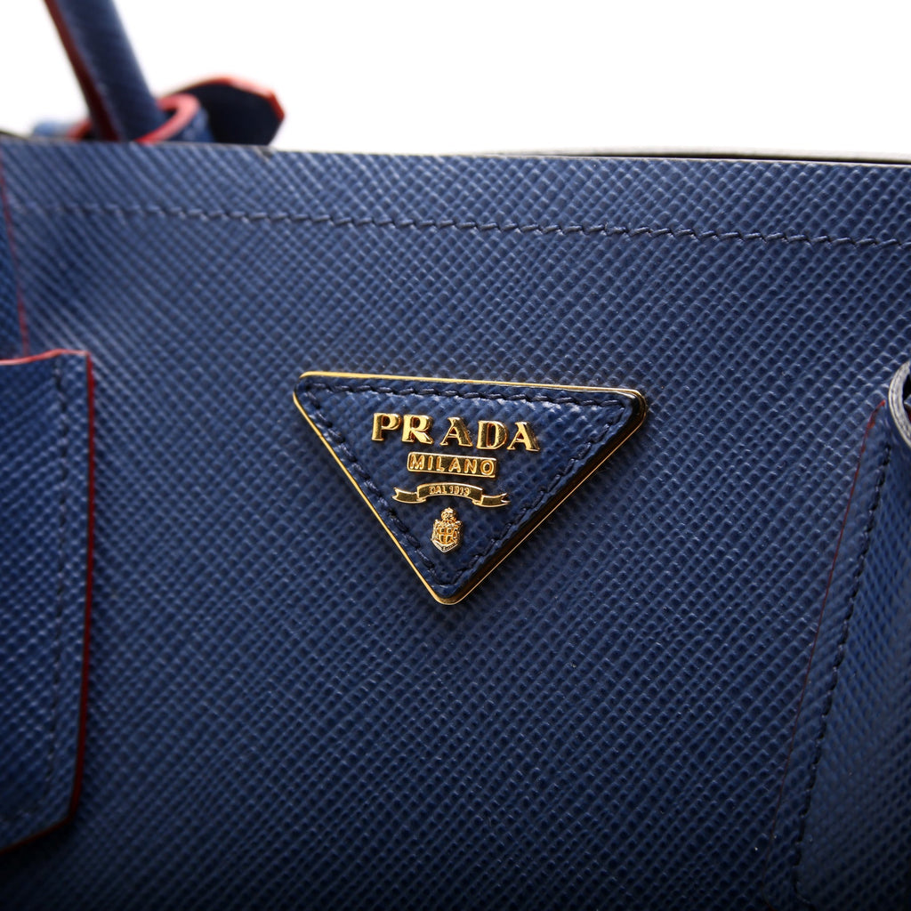Saffiano Cuir Double Large Blue