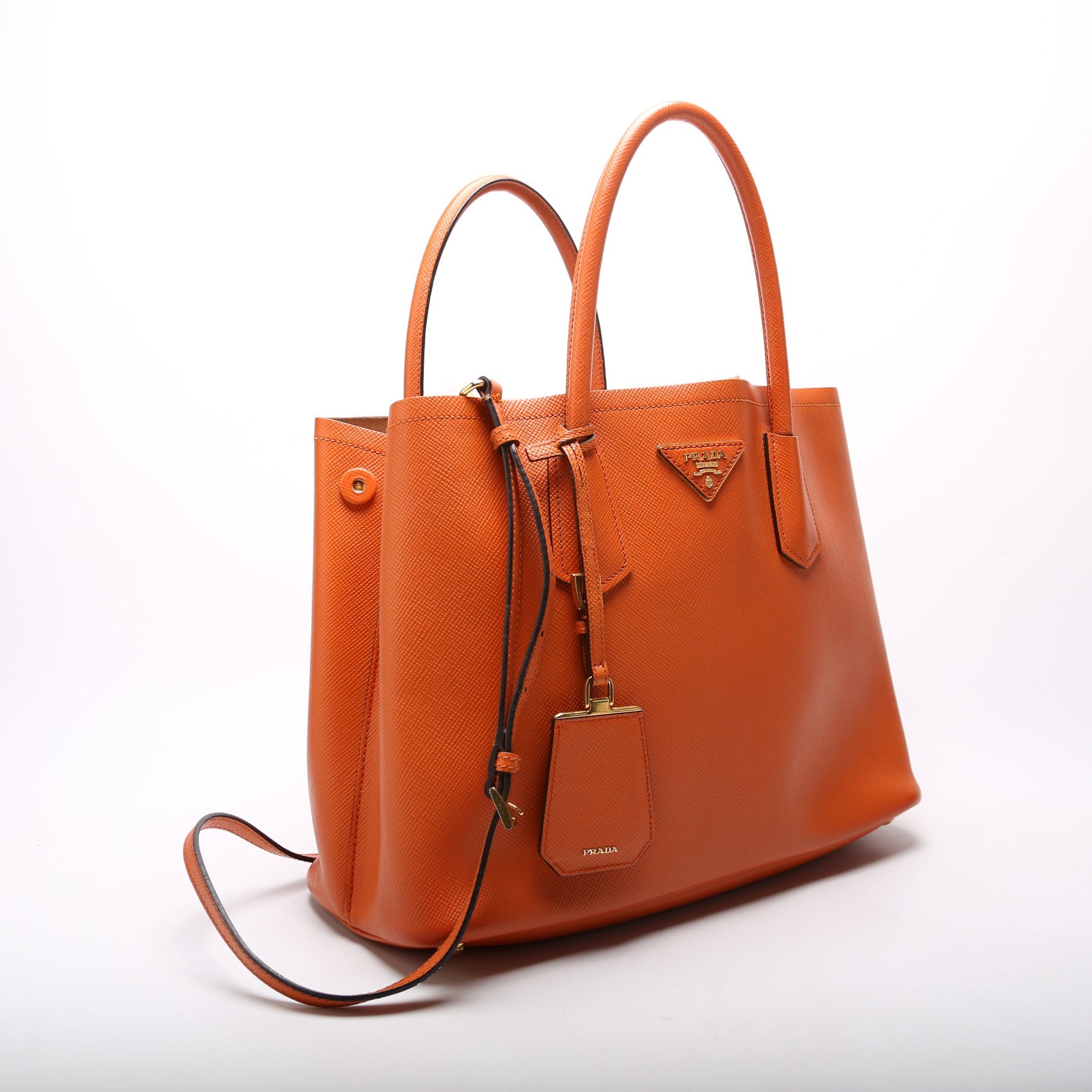 Saffiano Cuir Double Medium Orange