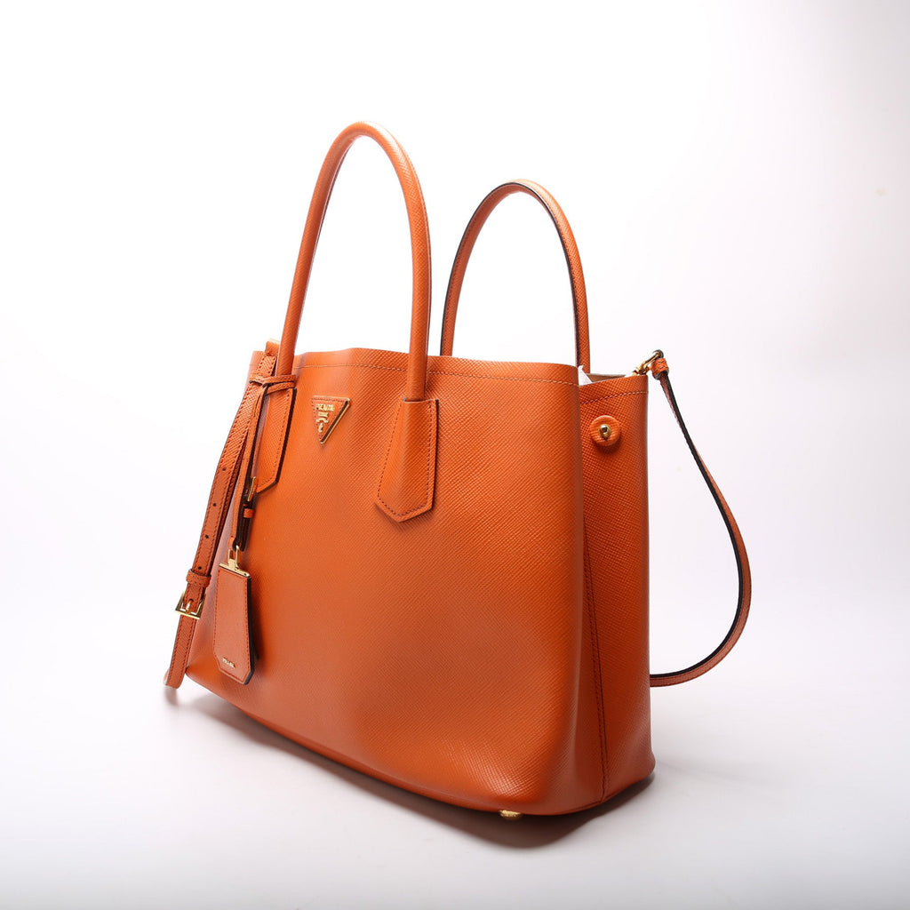 Saffiano Cuir Double Medium Orange
