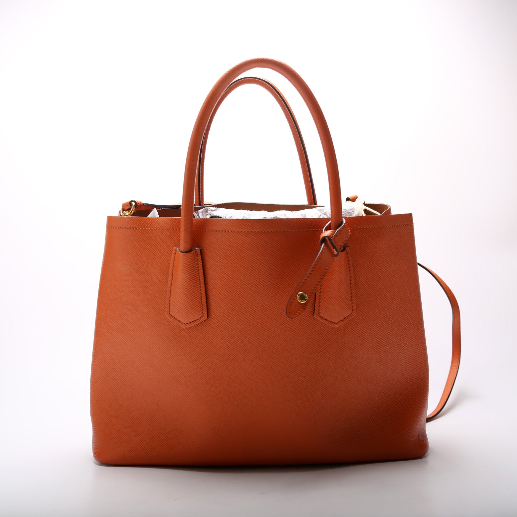 Saffiano Cuir Double Medium Orange