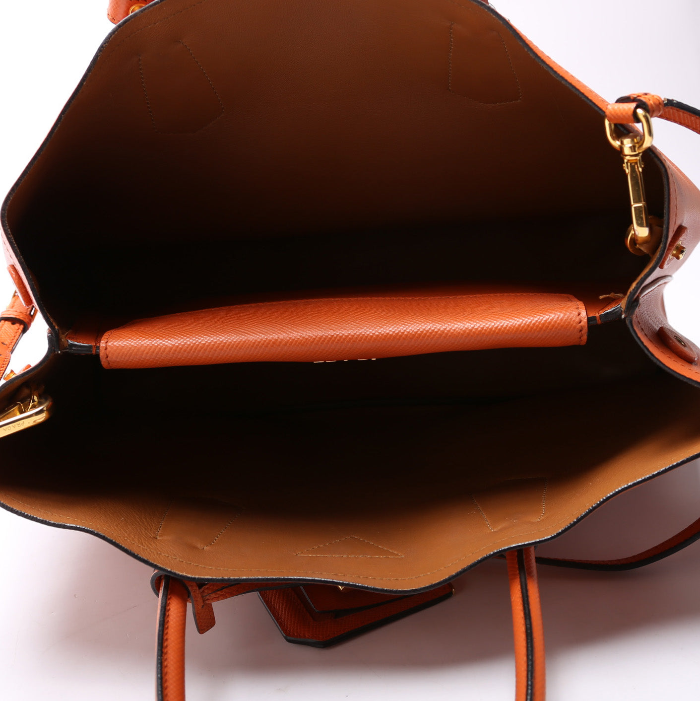 Saffiano Cuir Double Medium Orange