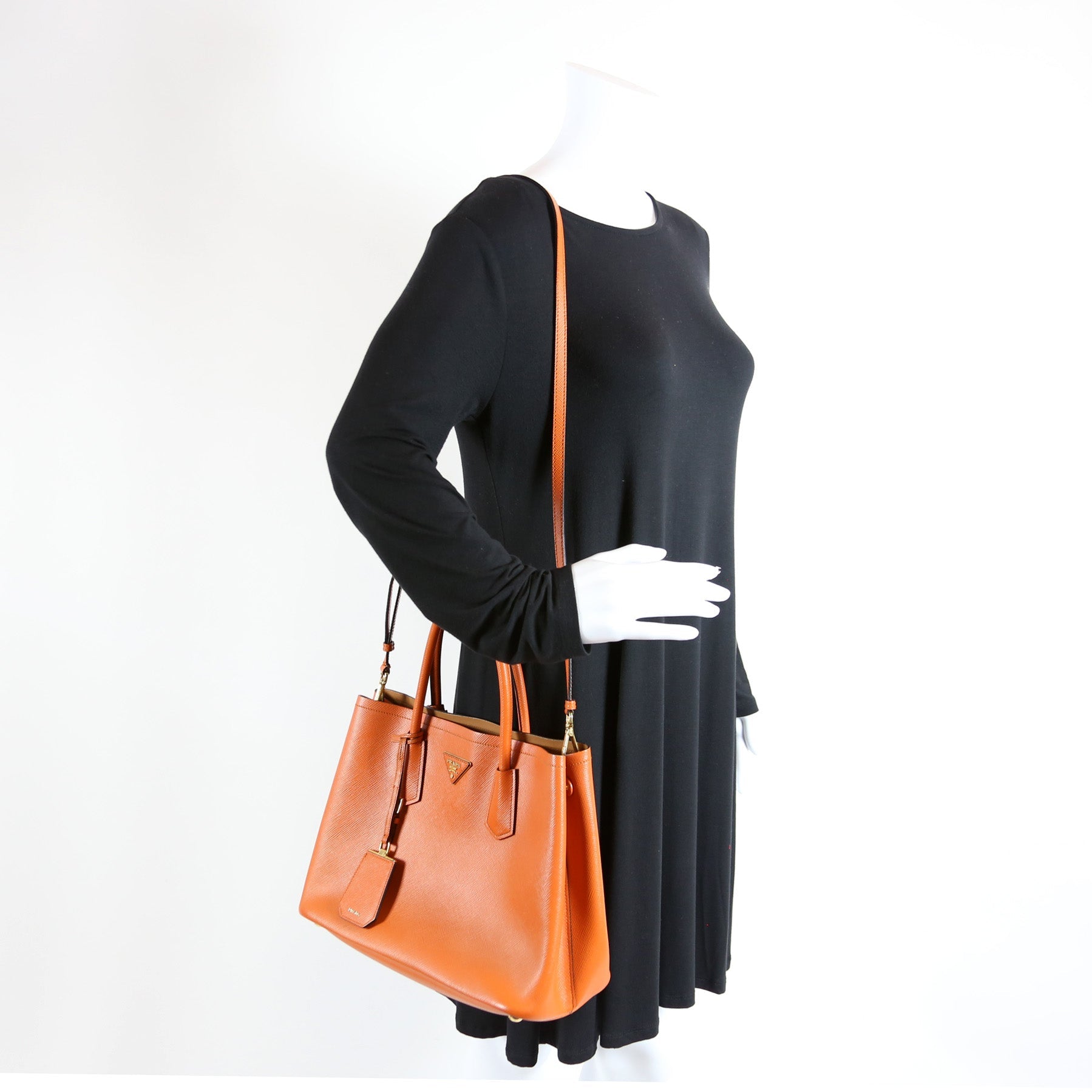 Saffiano Cuir Double Medium Orange