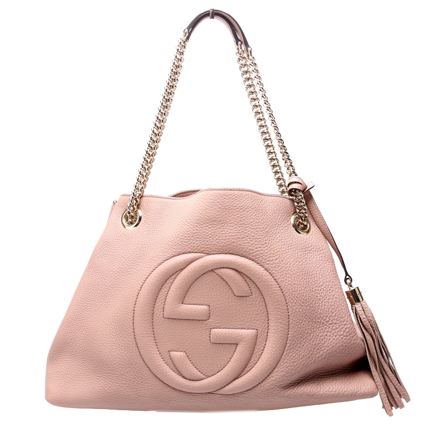 308982 Soho Leather Shoulder Medium Beige