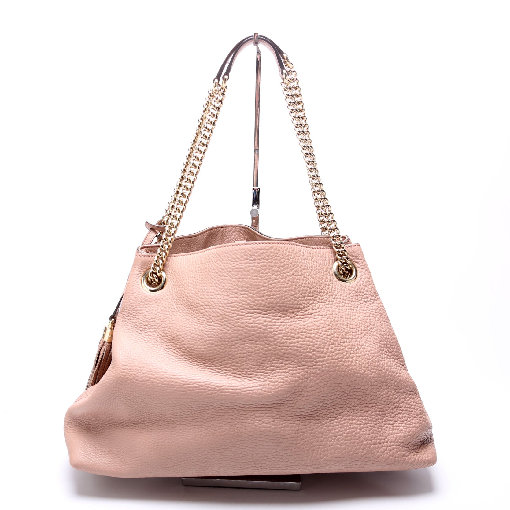 308982 Soho Leather Shoulder Medium Beige