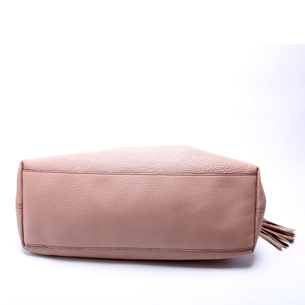 308982 Soho Leather Shoulder Medium Beige