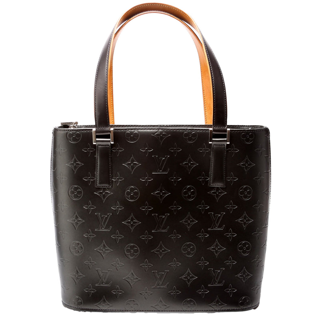 Stockton Monogram Matte Leather Silver