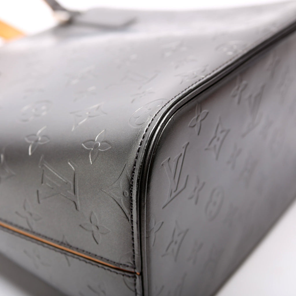Stockton Monogram Matte Leather Silver