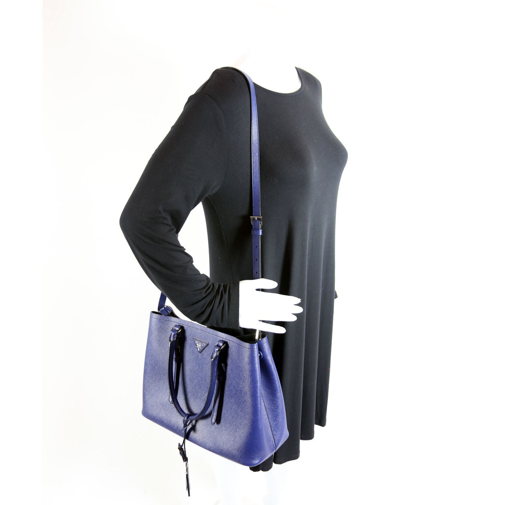 Saffiano Cuir Double Medium Blue