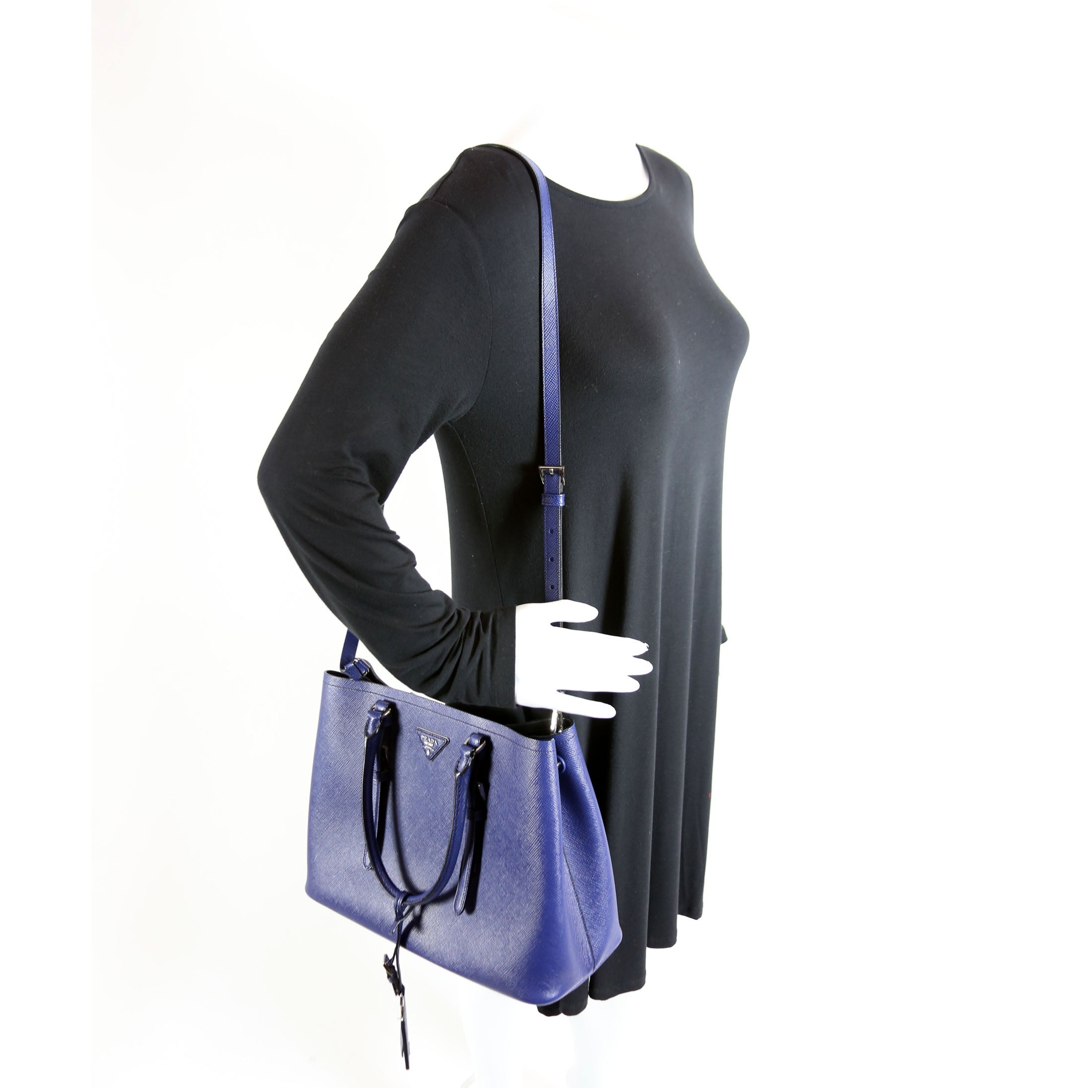 Saffiano Cuir Double Medium Blue