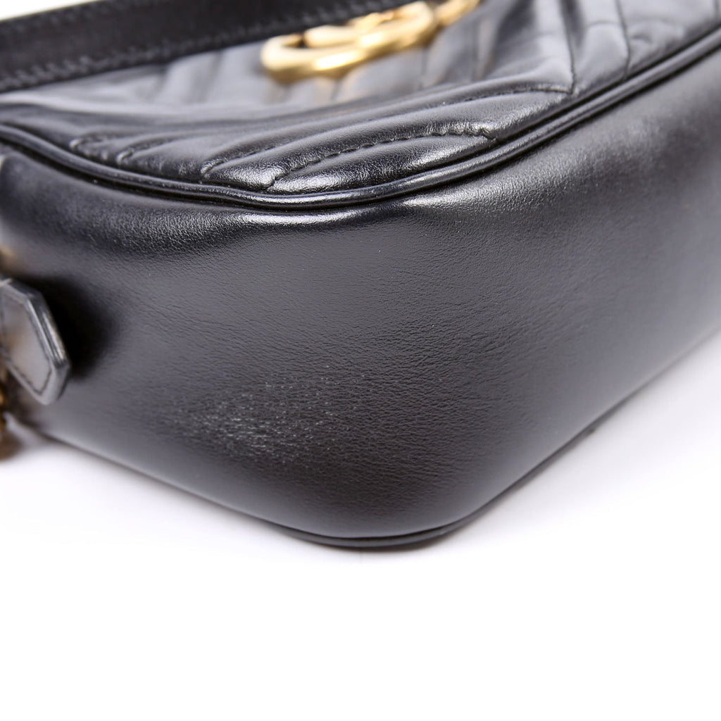 447632 Marmont Small Leather Camera Black