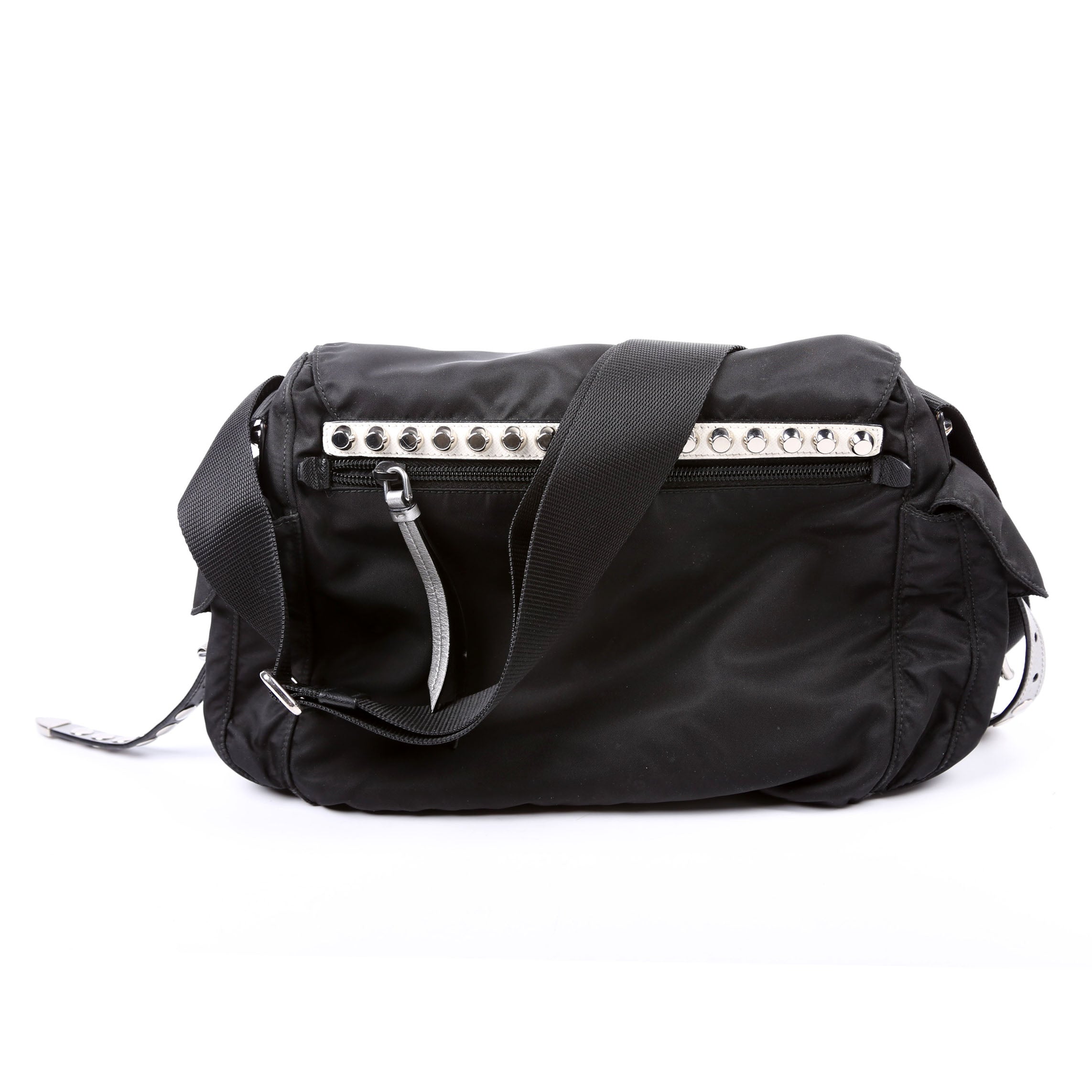 New Velanylon Studded Messenger Black