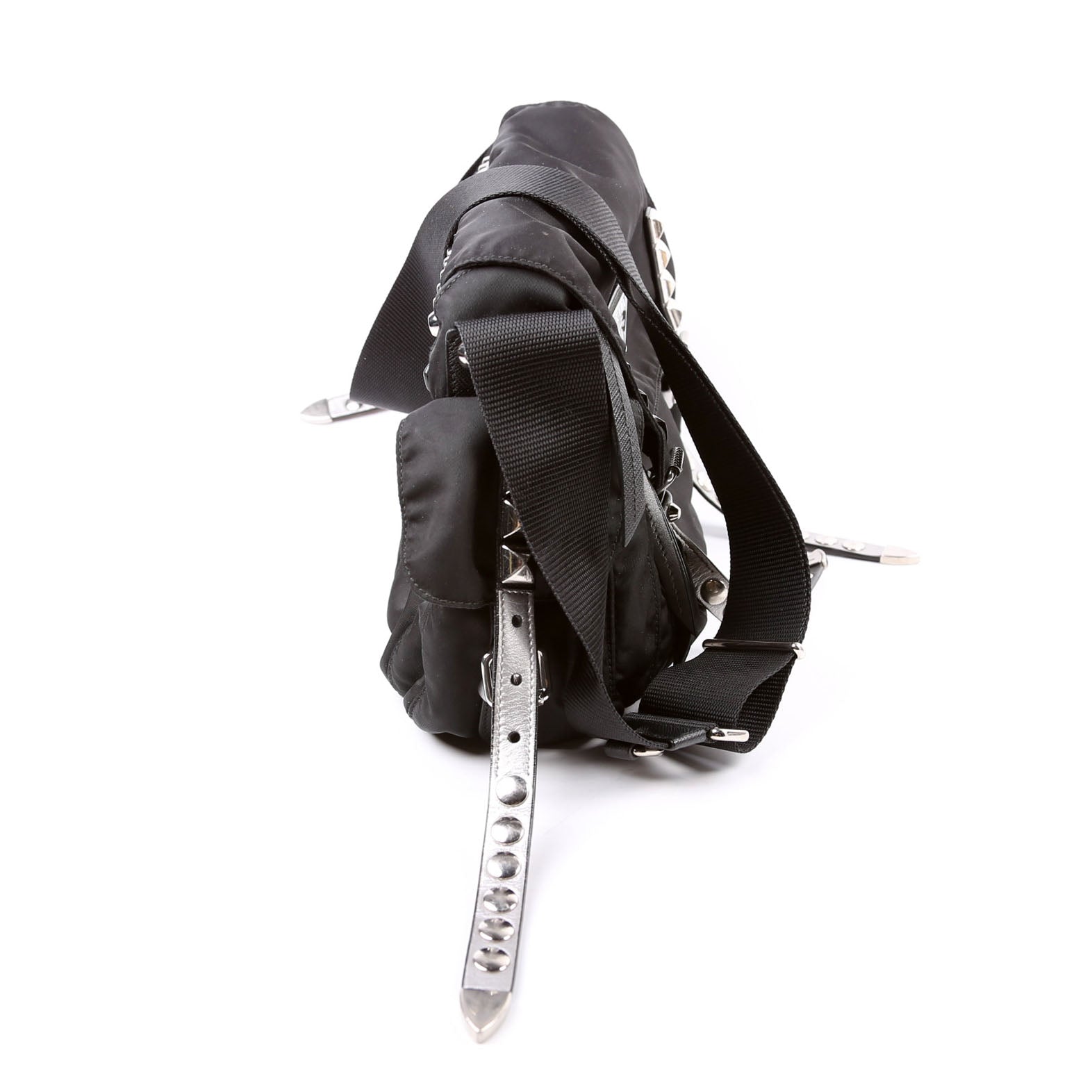 New Velanylon Studded Messenger Black