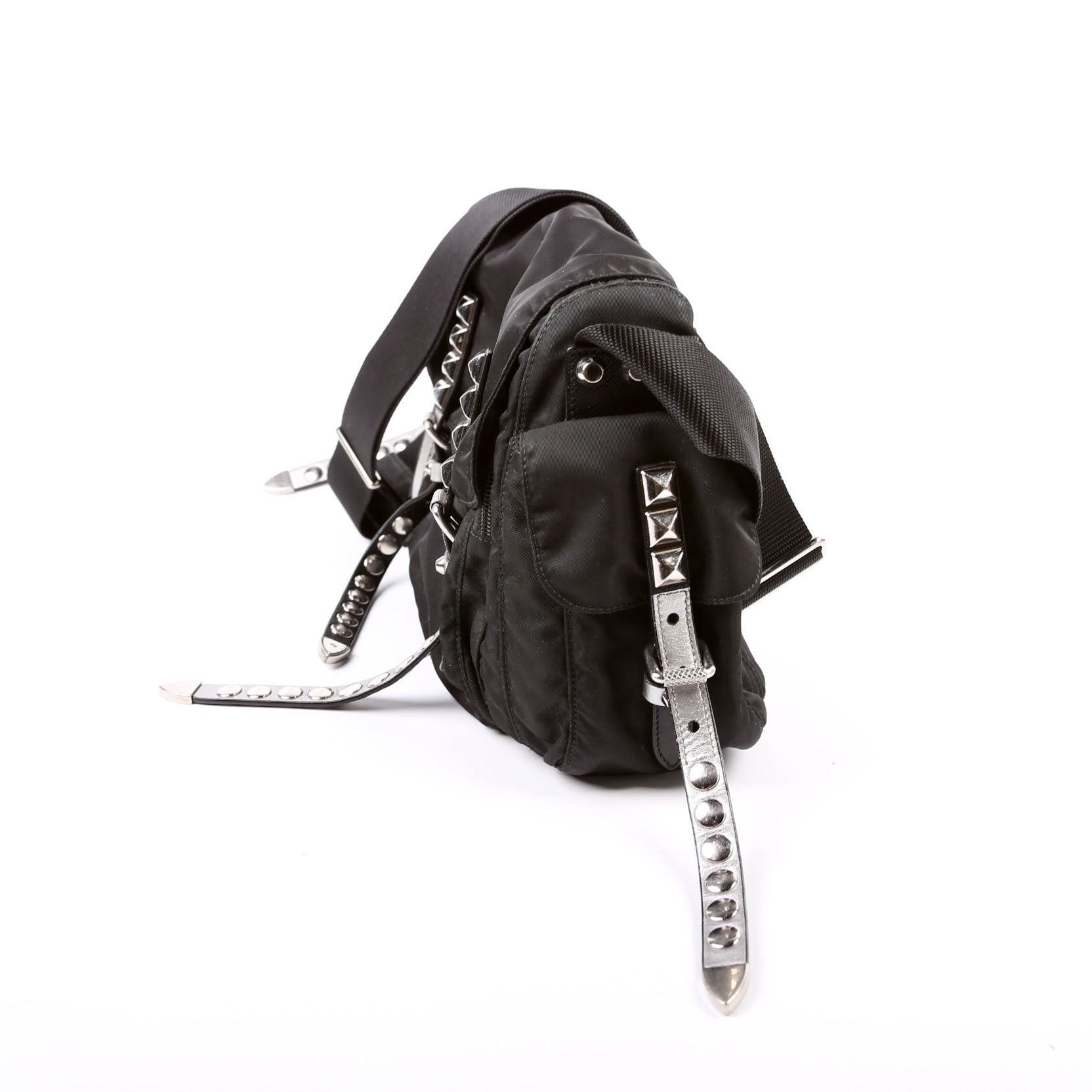 New Velanylon Studded Messenger Black