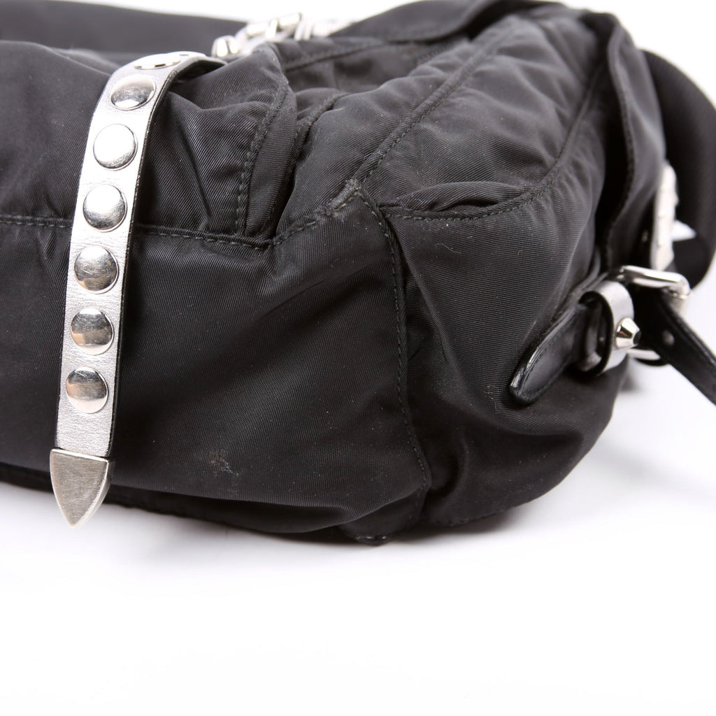 New Velanylon Studded Messenger Black