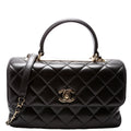 Trendy Top Handle Medium Lambskin 24M Black