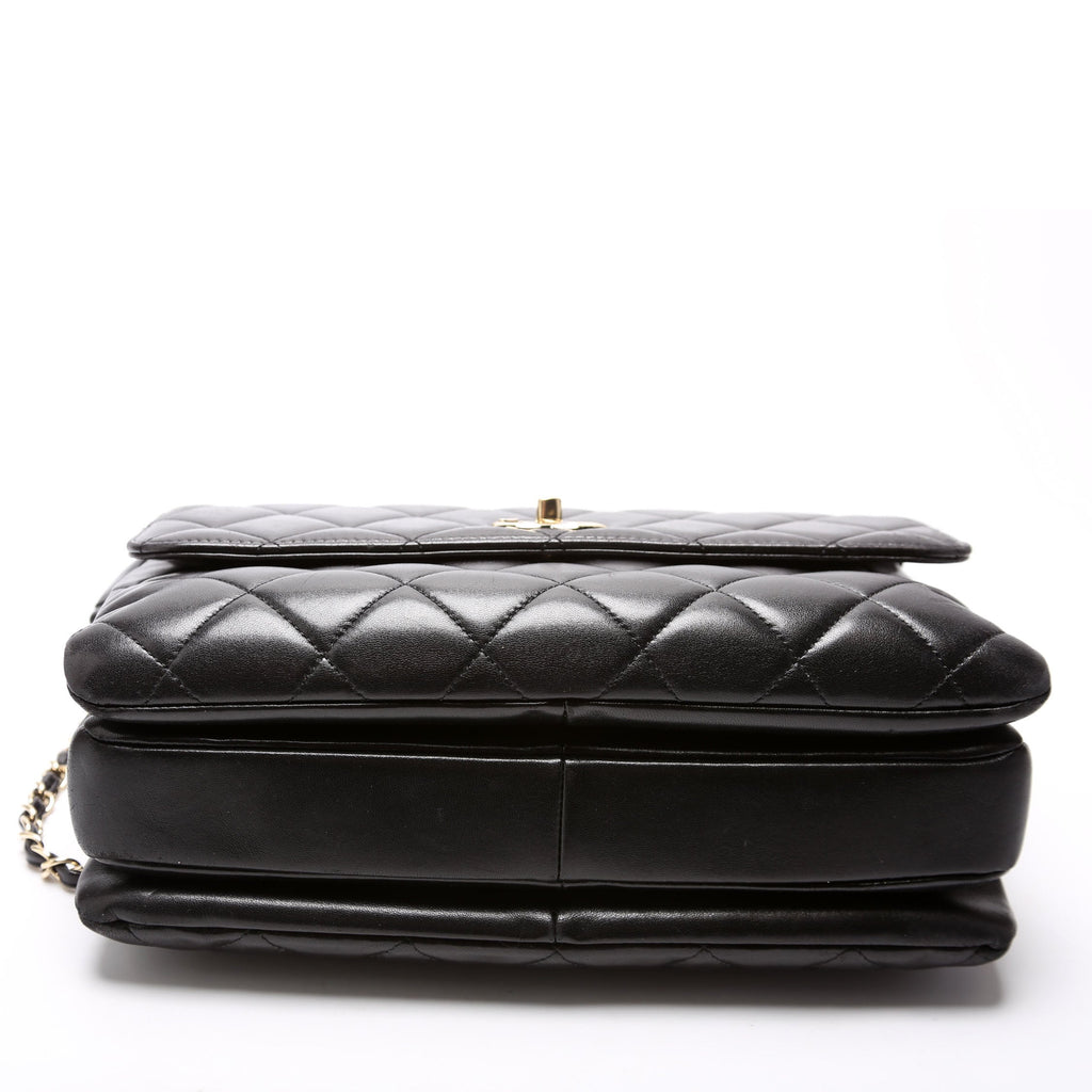 Trendy Top Handle Medium Lambskin 24M Black
