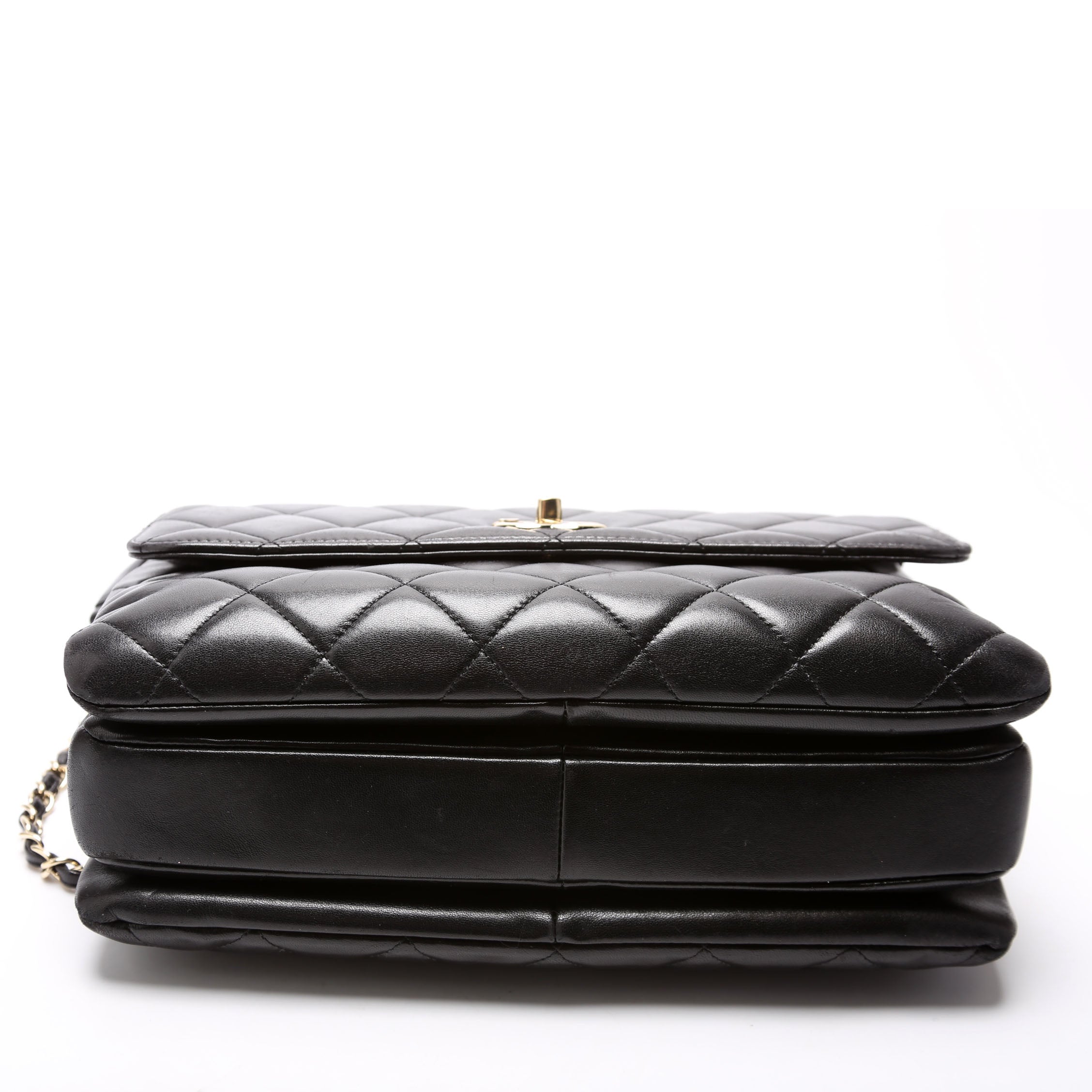 Trendy Top Handle Medium Lambskin 24M Black