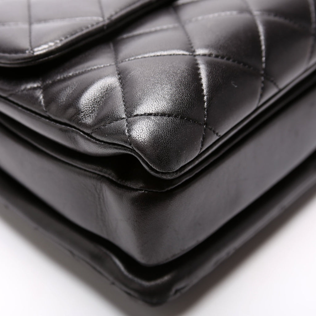 Trendy Top Handle Medium Lambskin 24M Black