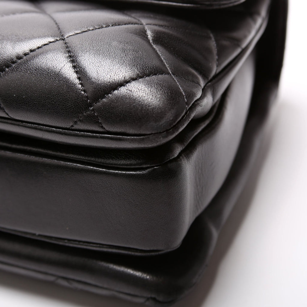 Trendy Top Handle Medium Lambskin 24M Black