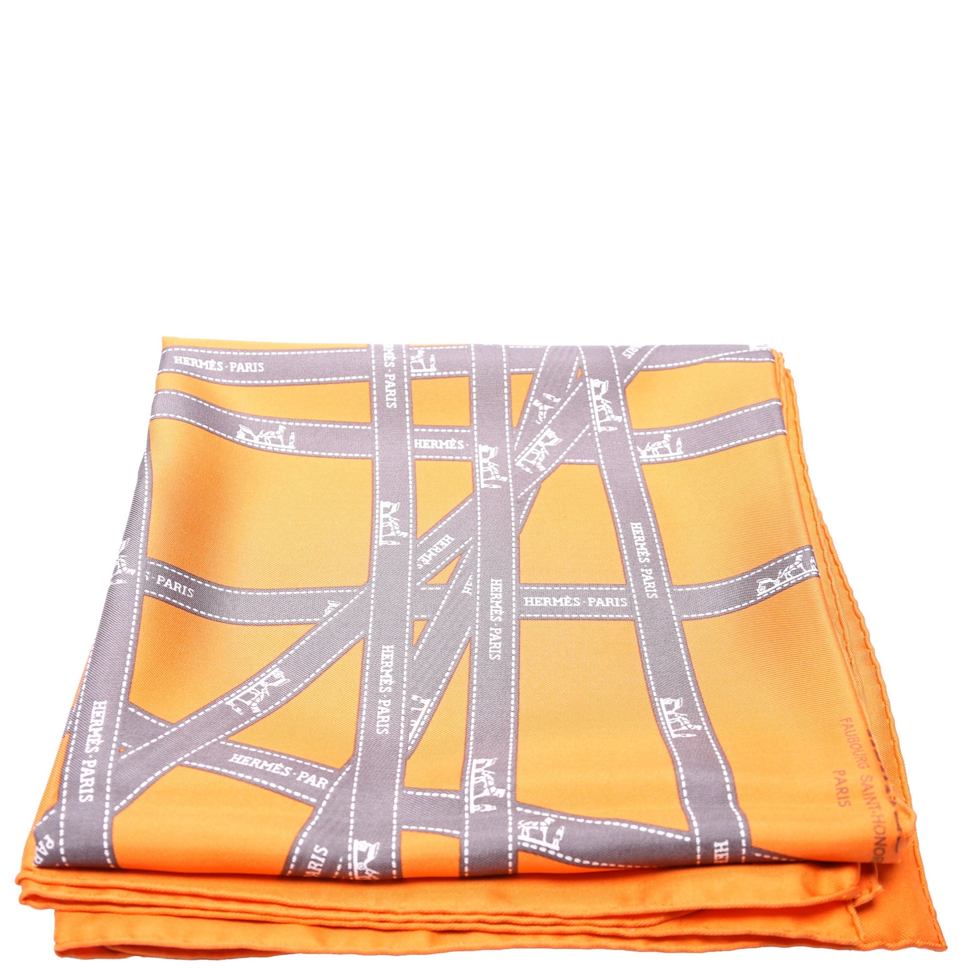 Bolduc 90CM Silk Scarf Orange