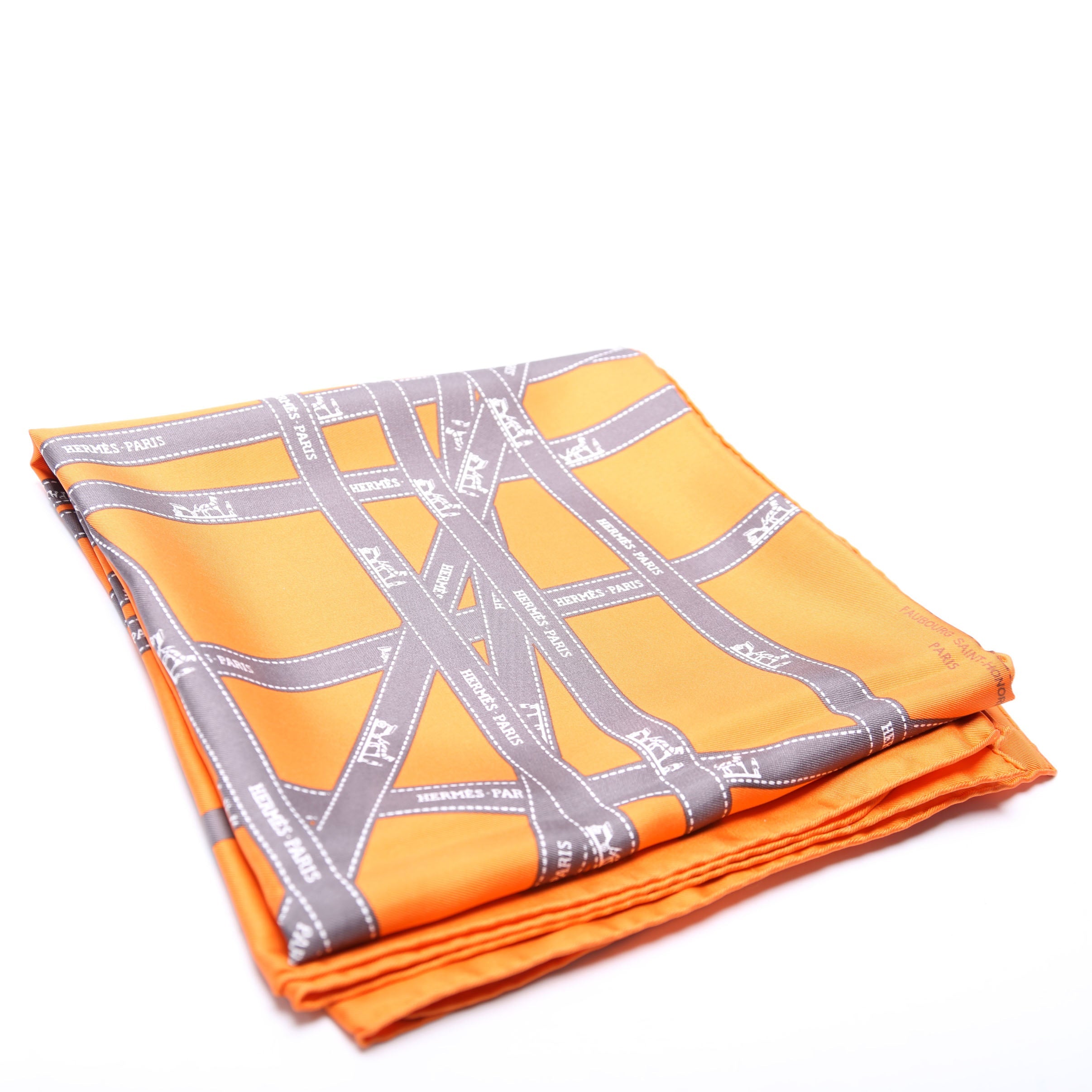 Bolduc 90CM Silk Scarf Orange