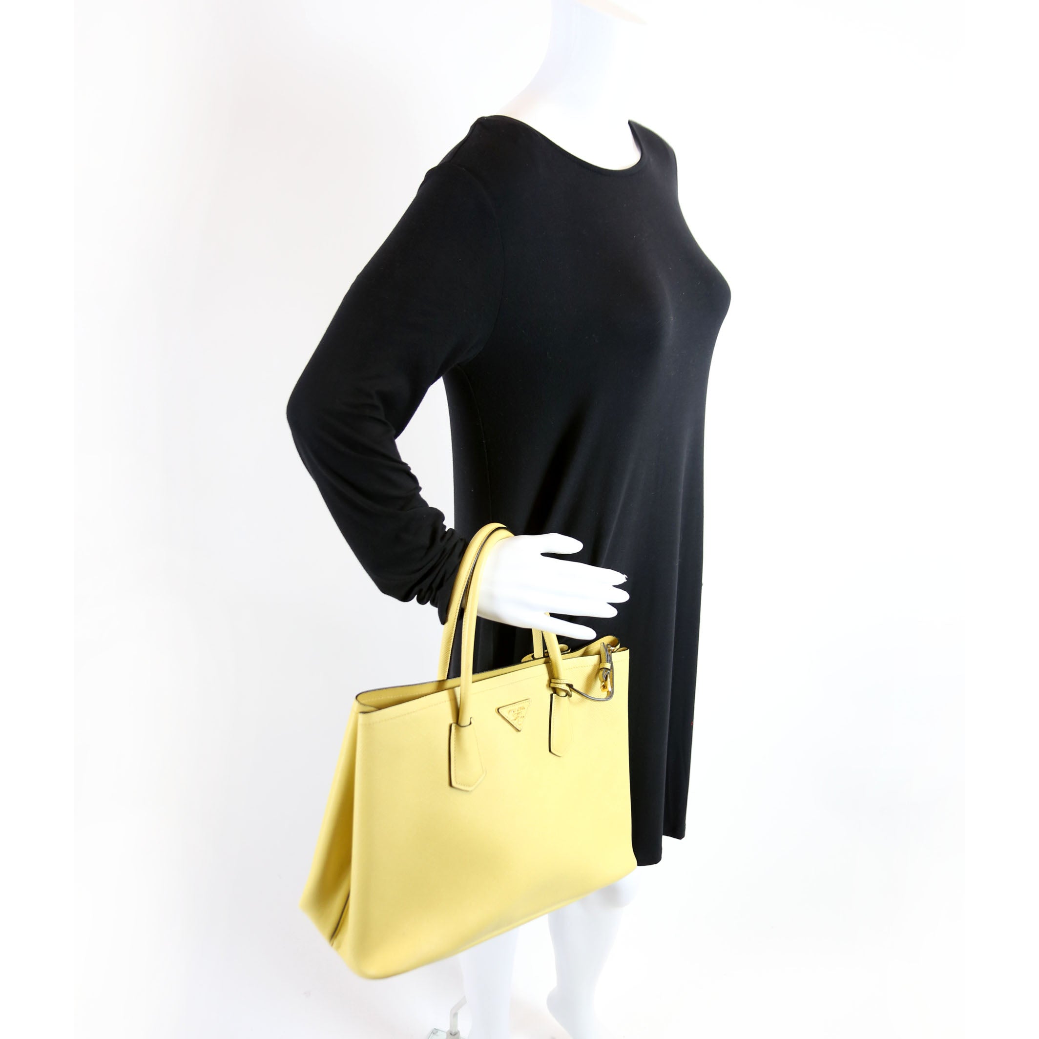 Saffiano Cuir Double Large Yellow