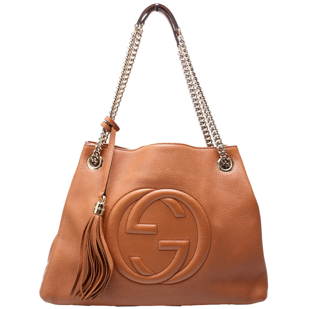 308982 Soho Leather Shoulder Medium Brown