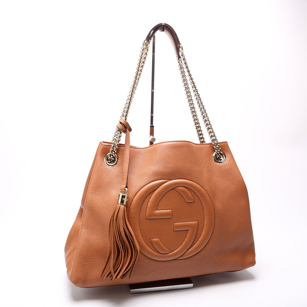 308982 Soho Leather Shoulder Medium Brown