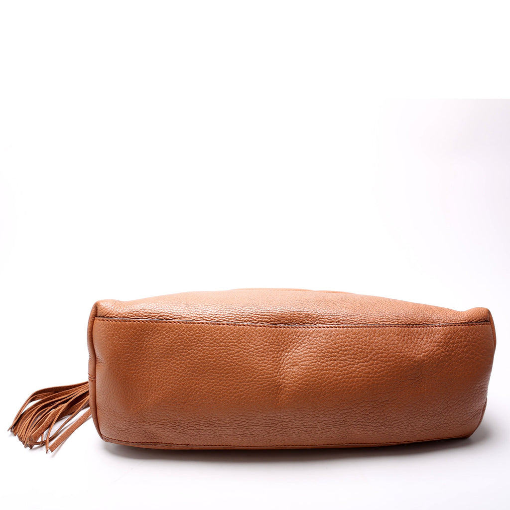 308982 Soho Leather Shoulder Medium Brown