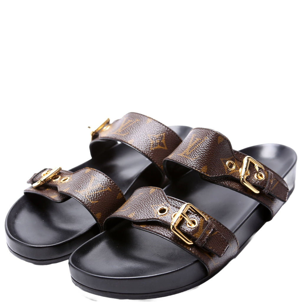 Bom Dia Flat Mules Monogram Size 41 Brown
