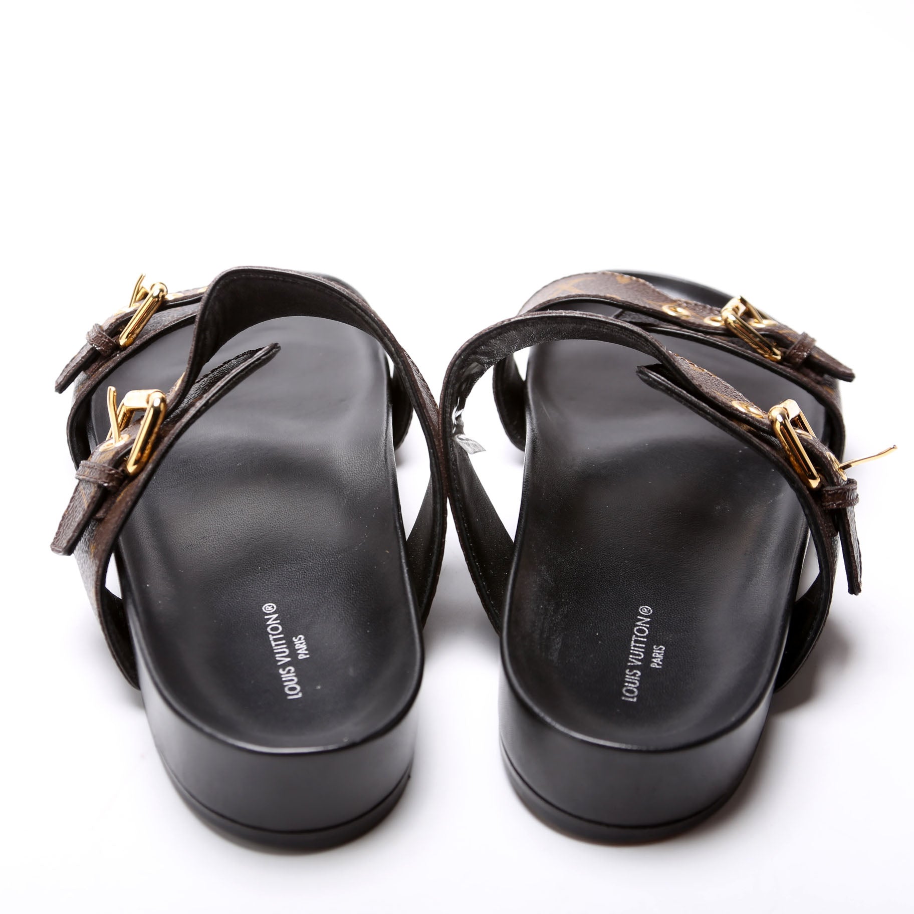 Bom Dia Flat Mules Monogram Size 41 Brown