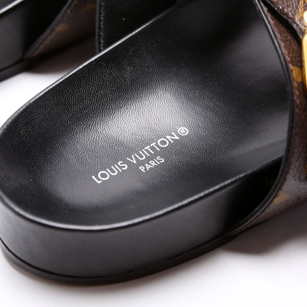 Bom Dia Flat Mules Monogram Size 41 Brown