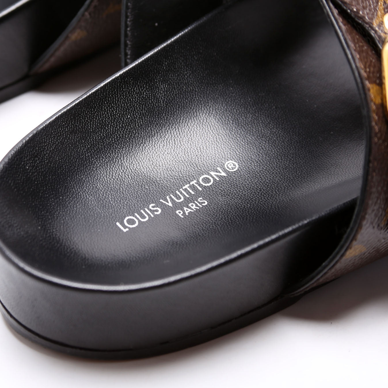 Bom Dia Flat Mules Monogram Size 41 Brown