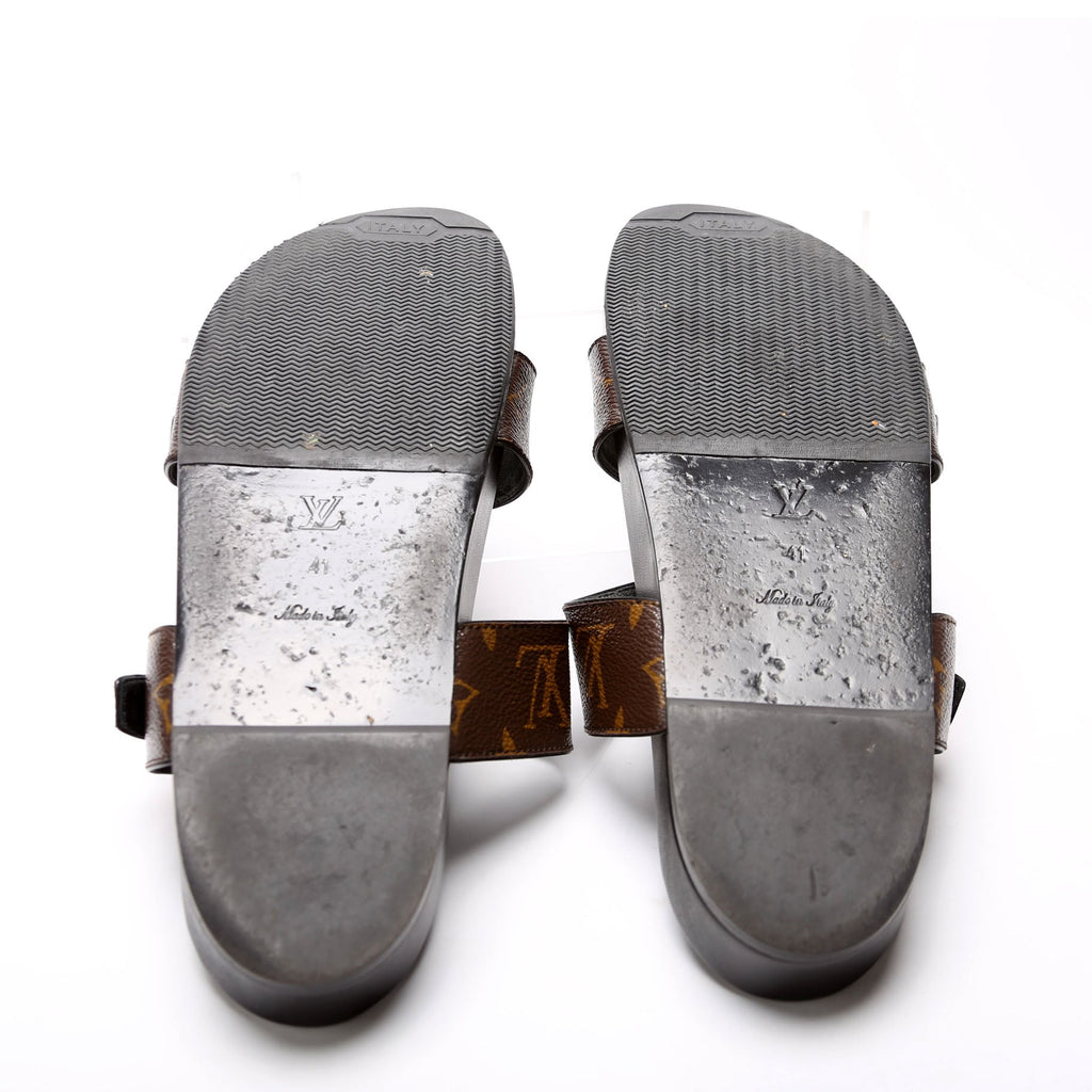 Bom Dia Flat Mules Monogram Size 41 Brown