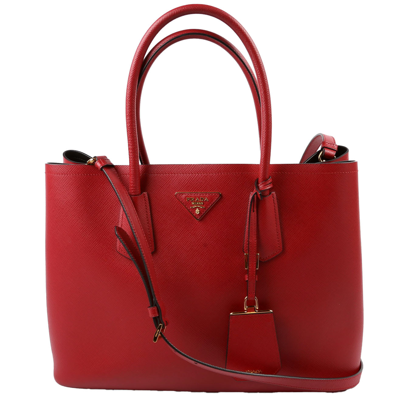 Saffiano Cuir Double Large Red