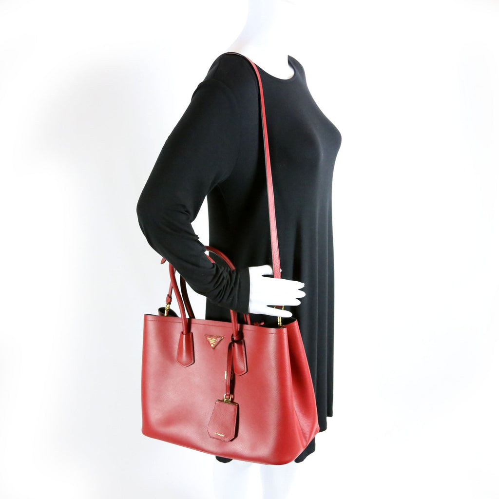 Saffiano Cuir Double Large Red