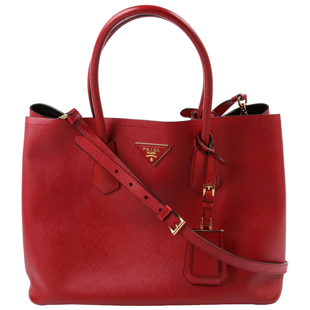 Saffiano Cuir Double Large Red