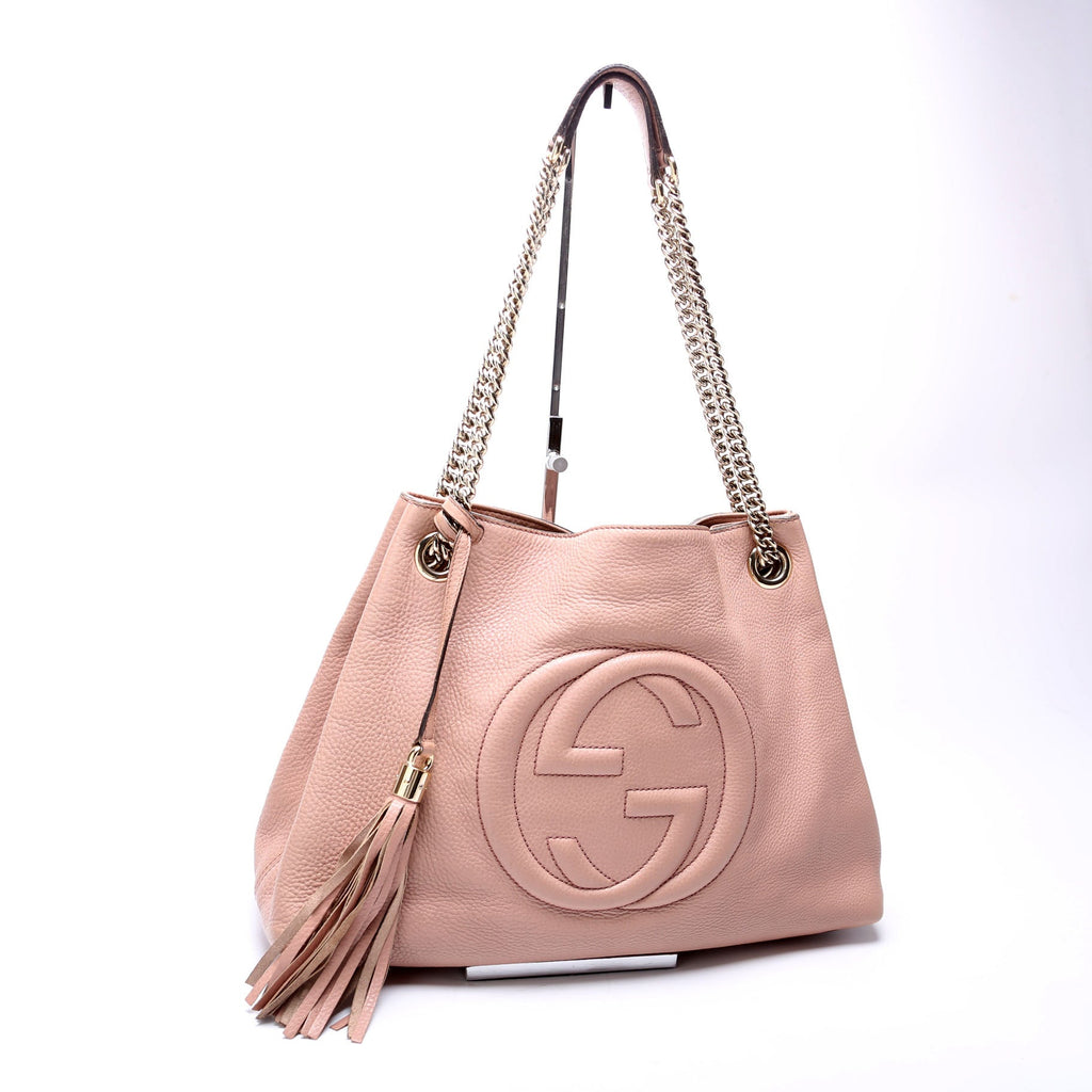 308982 Soho Leather Shoulder Medium Tan