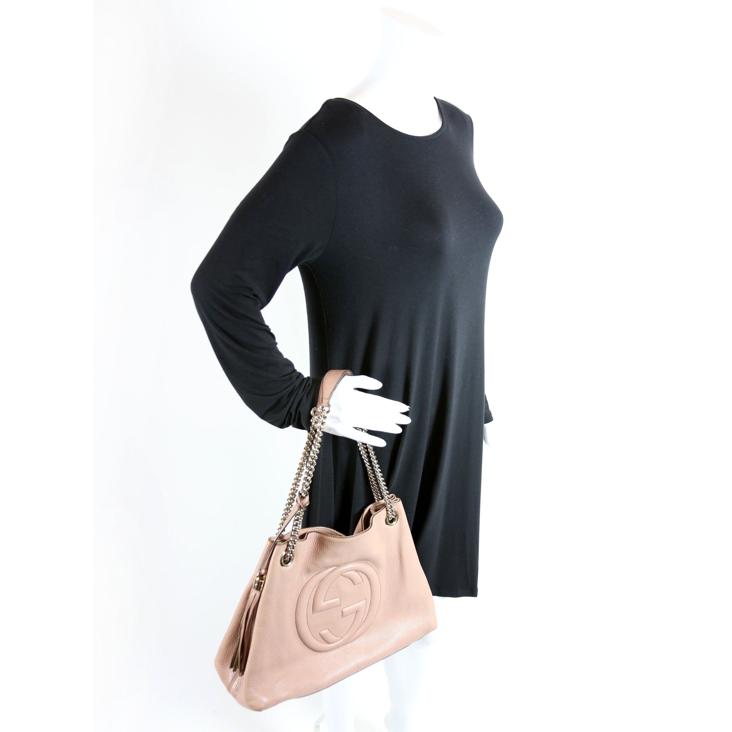 308982 Soho Leather Shoulder Medium Tan