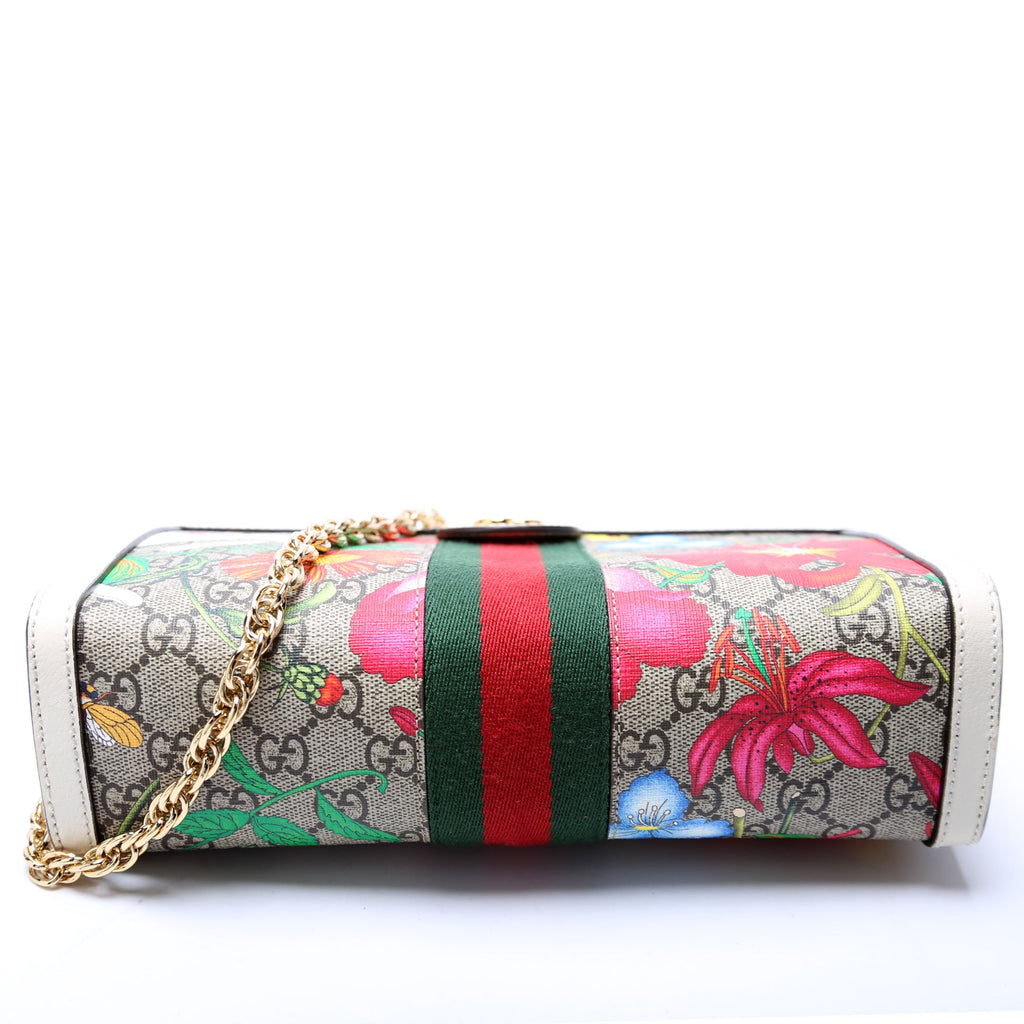 503877 GG Supreme Flora Ophidia Small Chain White