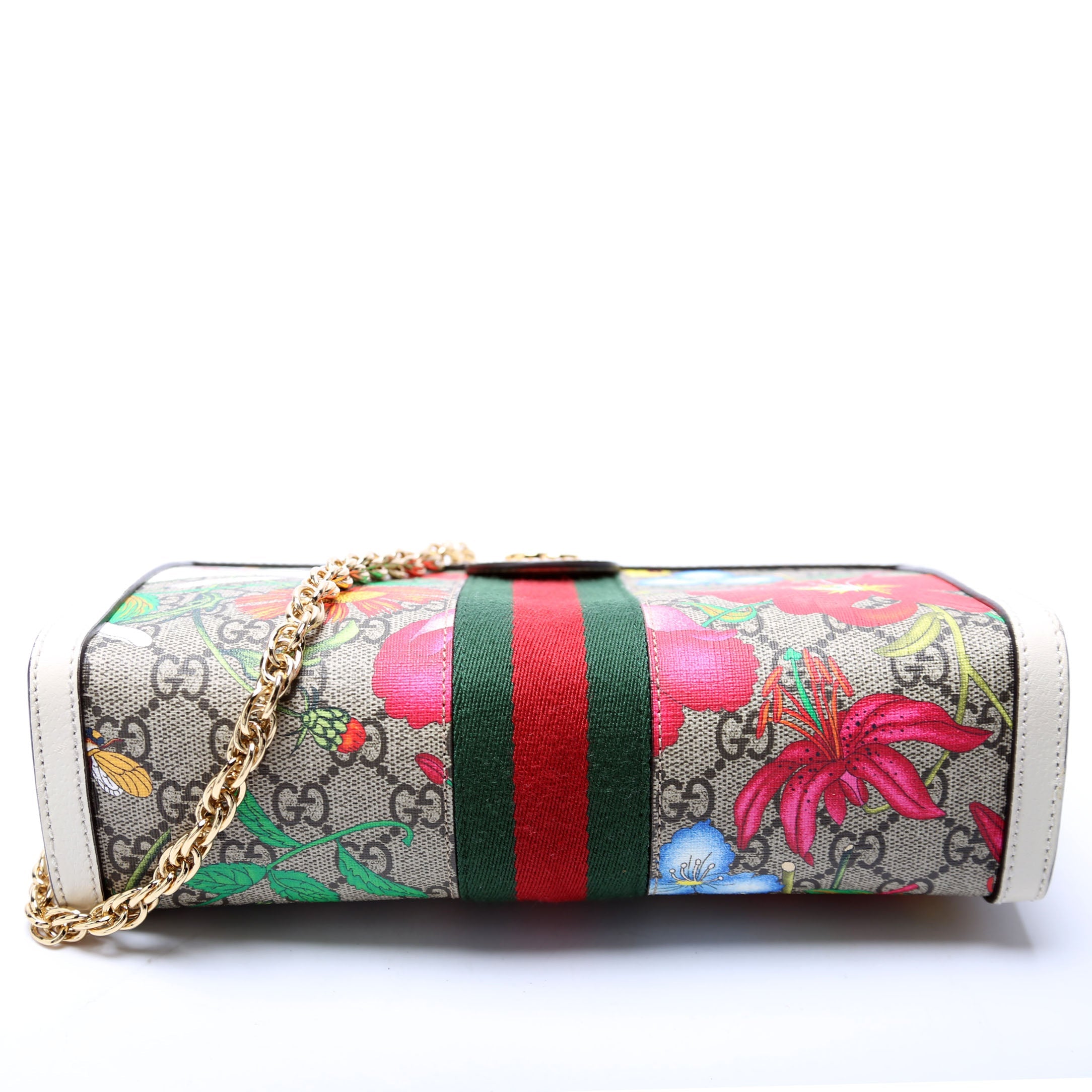 503877 GG Supreme Flora Ophidia Small Chain White