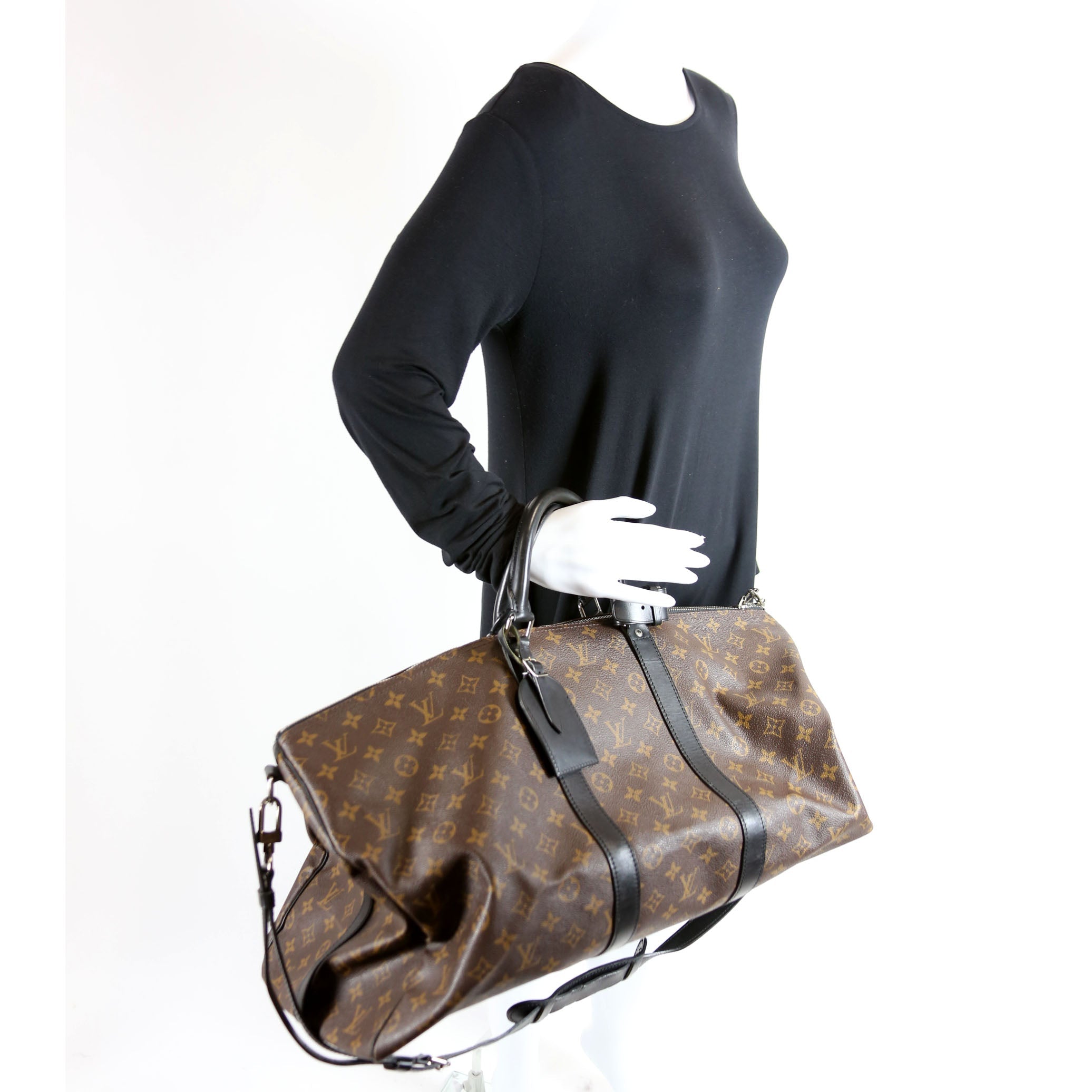 Keepall 55 Bandouliere Macassar Monogram