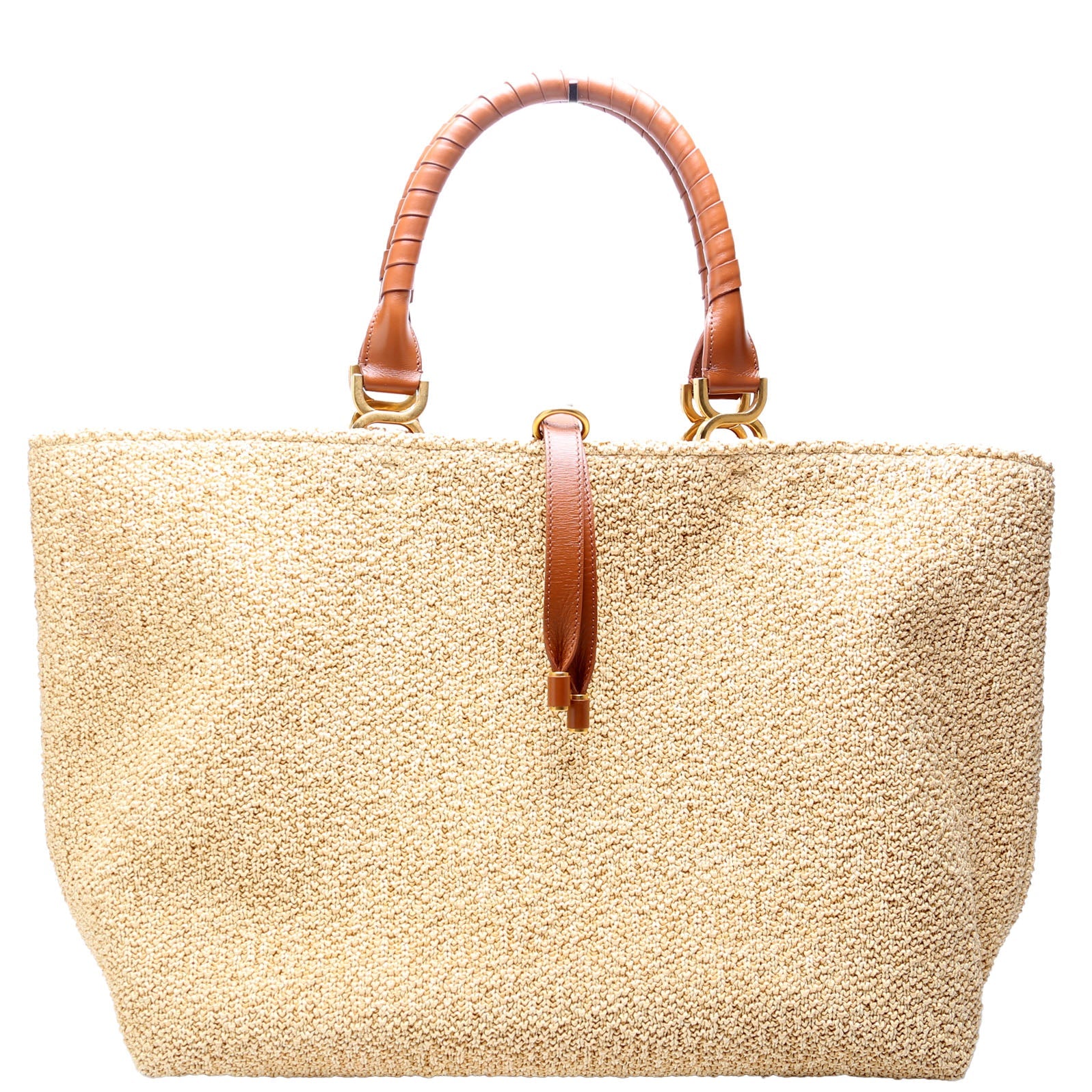 Marcie Raffia Tote Beige