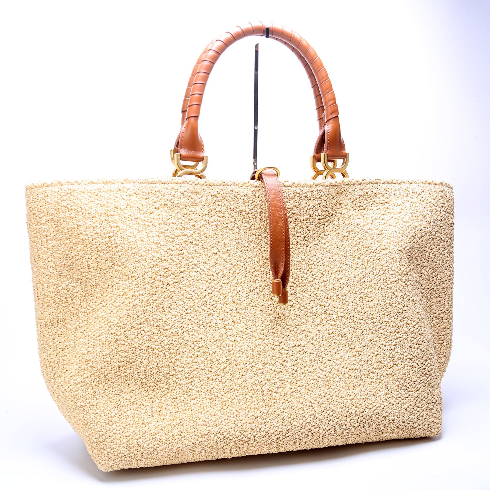 Marcie Raffia Tote Beige