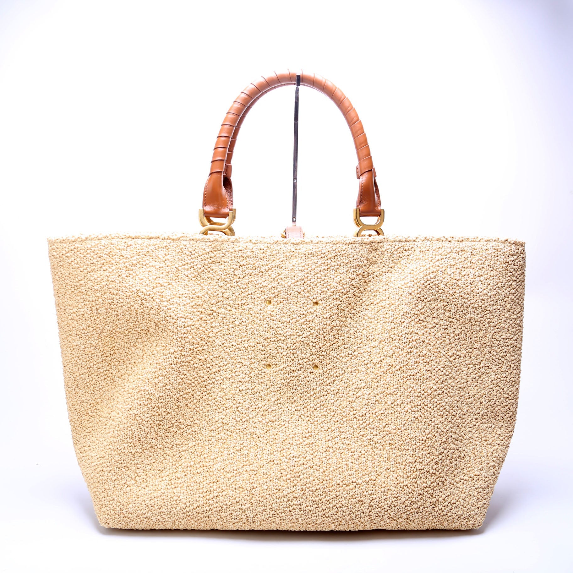 Marcie Raffia Tote Beige