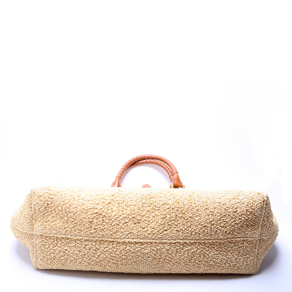 Marcie Raffia Tote Beige