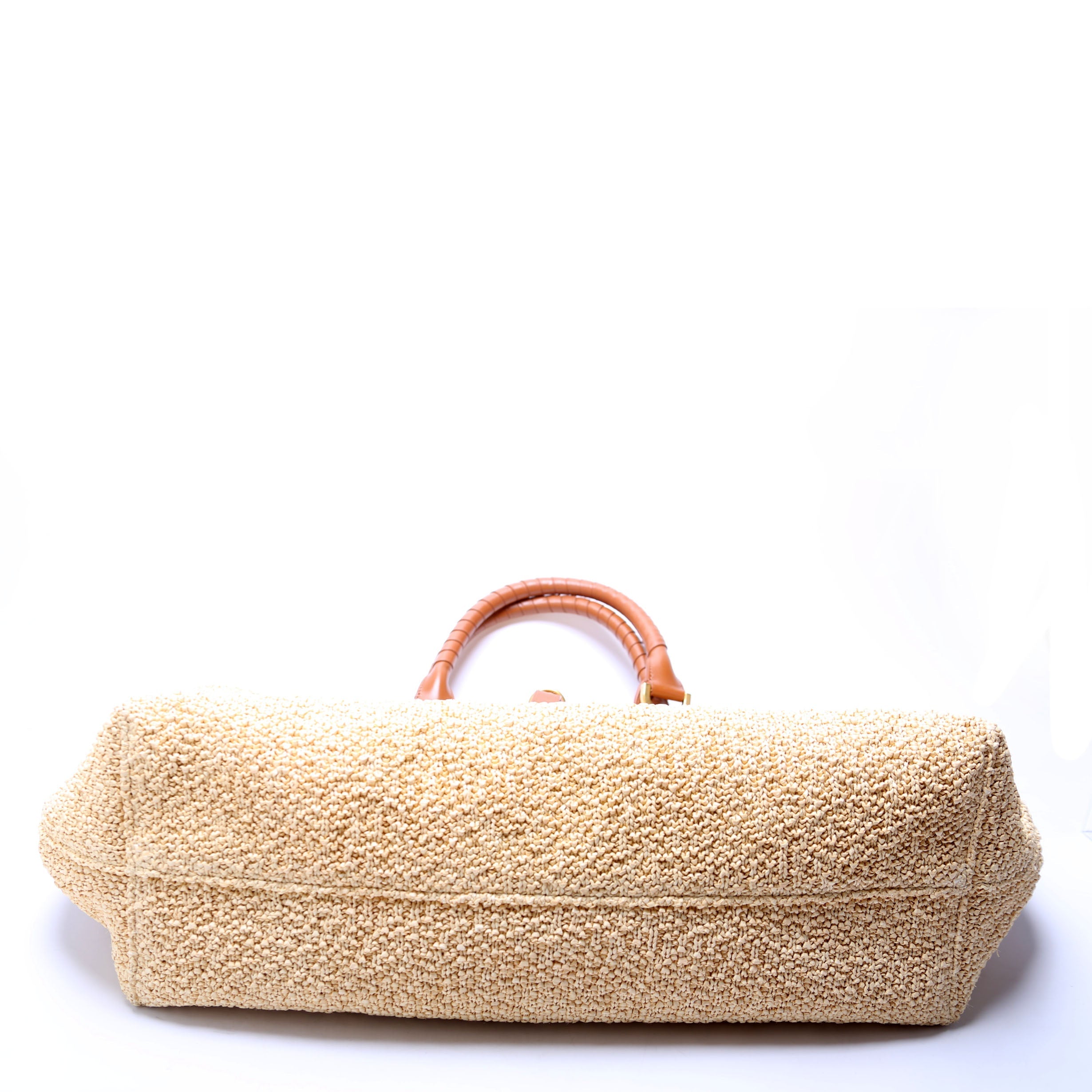 Marcie Raffia Tote Beige