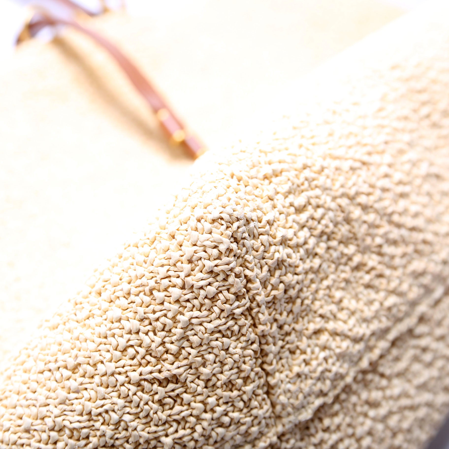 Marcie Raffia Tote Beige